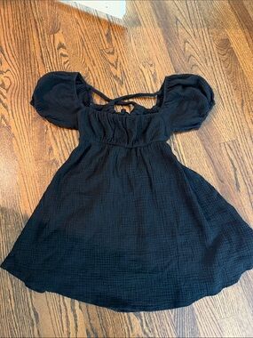 Princess Polly Black Puff-Sleeve Mini Dress